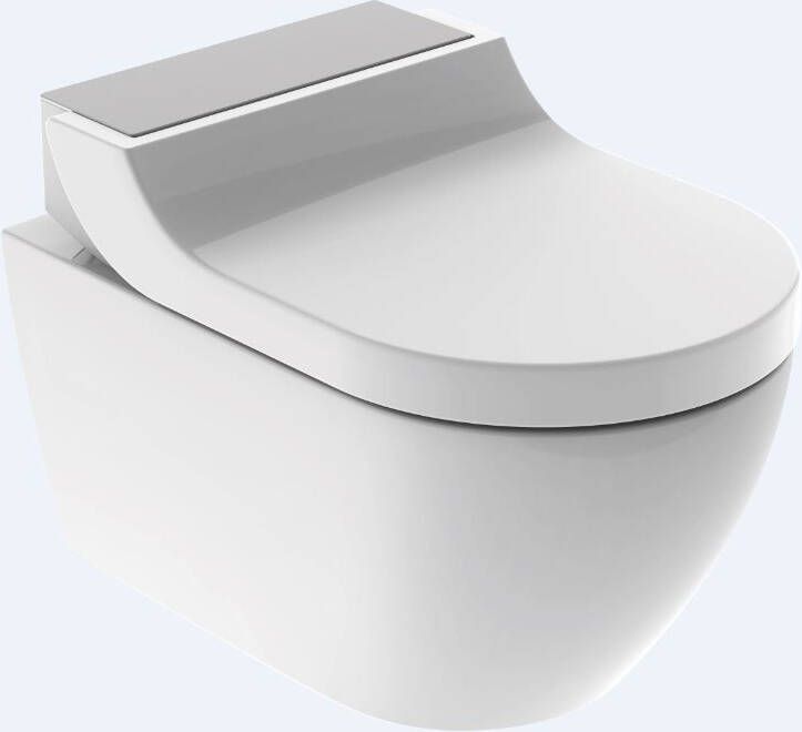 Geberit Aquaclean Tuma wandcloset met douche wc met rvs geb. decorplaat wit