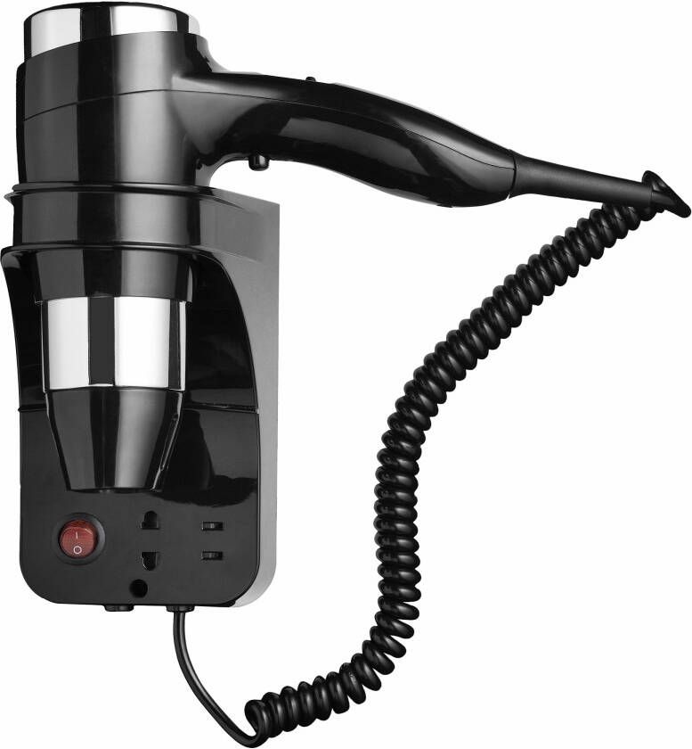 Geesa Hairdryer haardroger 1600w 3 snelheden met scheerstopcontact zwart chroom