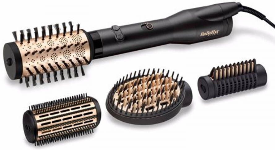 Babyliss Stylingborstel met warme lucht AS970E Big Hair Luxe roterende heteluchtstijltang met 4 opzetstukken