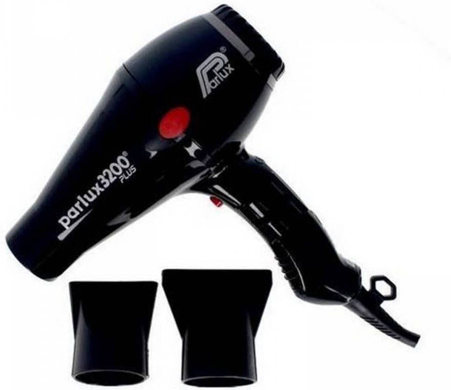 Parlux Föhn 3200 Plus 1900w Luchtstroom 71m3/h 4 Temperaturen 2 Snelheden Zwart