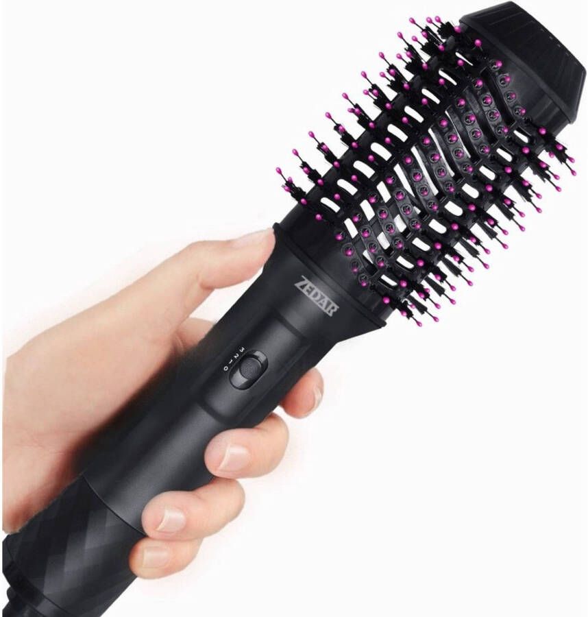 Zedar Fohn Borstel 3 In 1 Keramische Magic Brush Voor Lang/Kort/Stijl/Krullen 1200w Zwart