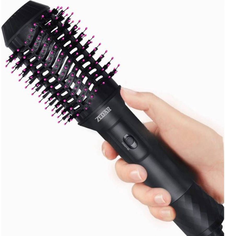 Zedar Fohn Borstel 3 In 1 Keramische Magic Brush Voor Lang/Kort/Stijl/Krullen 1200w Zwart