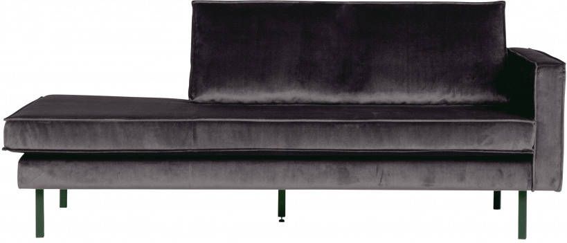BePureHome Daybed 'Rodeo' Rechts, Velvet, kleur Antraciet