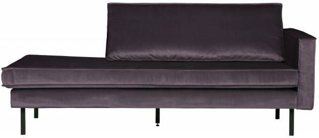 BePureHome Daybed 'Rodeo' Rechts, Velvet, kleur Donkergrijs