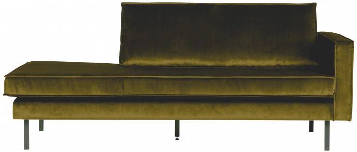 BePureHome Daybed 'Rodeo' Rechts, Velvet, kleur Olijfgroen