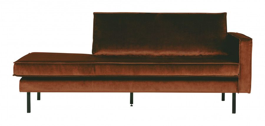 BePureHome Daybed 'Rodeo' Rechts, Velvet, kleur Roest
