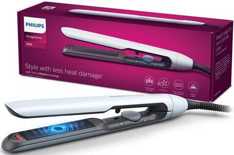 Philips Straightener Series 5000 BHS520/00 met thermoshield technologie, dubbele ioniseringsfunctie, 12 instellingen, inclusief hittebestendige onderzetter