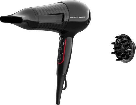 Rowenta Haardroger x Karl Lagerfeld CV591L Powerline 2100 w, ionen booster, energiebesparende motor, koudeluchtstand, 6 snelheid -/temperatuurinstellingen, thermo control, inclusief 11 mm stylingmondstuk en diffusermond