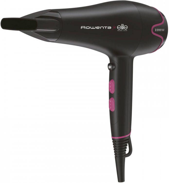 Rowenta Haardroger CV5712 DC elite haardroger, 2200 W, 6 temperatuur -/snelheidsinstellingen, 1, 8 m snoer, zwart/pink